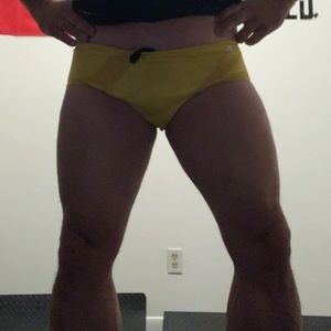 Men’s yellow Adidas swim brief